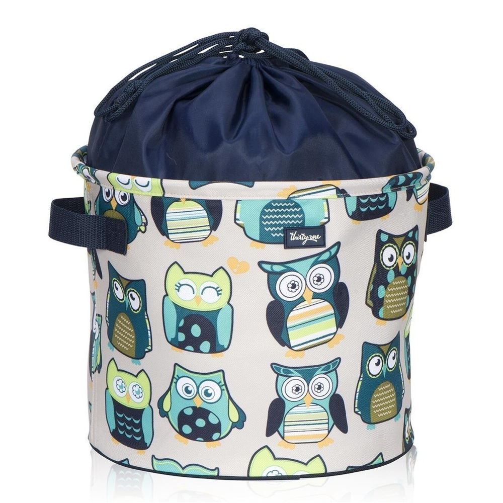 Thirty One Cinch Top Bin Hoo's Happy Owls